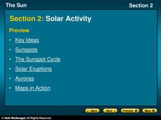 Section 2: Solar Activity
