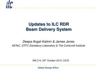 Updates to ILC RDR Beam Delivery System