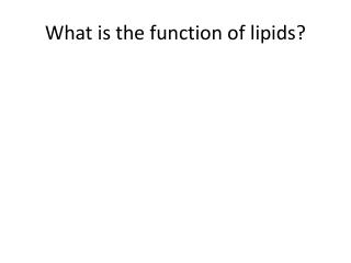 What is the function of lipids?