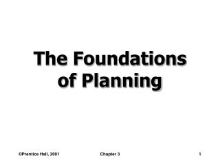 The Foundations of Planning