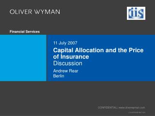 Capital Allocation and the Price of Insurance Discussion