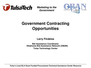 Government Contracting Opportunities Larry Findeiss