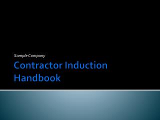 Contractor Induction Handbook