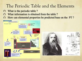 The Periodic Table and the Elements