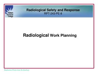 Radiological Work Planning