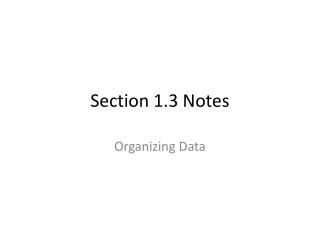 Section 1.3 Notes