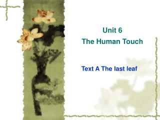 Unit 6 The Human Touch