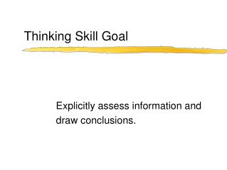 Thinking Skill Goal
