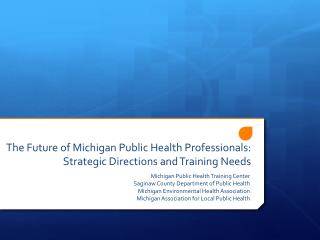 The Future of Michigan Public Health Professionals: Strategic Directions and Training Needs