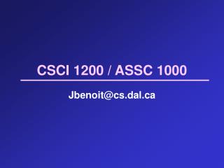CSCI 1200 / ASSC 1000