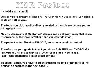 XCR Project