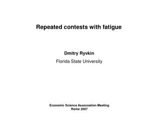 Repeated contests with fatigue