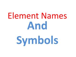 Element Names