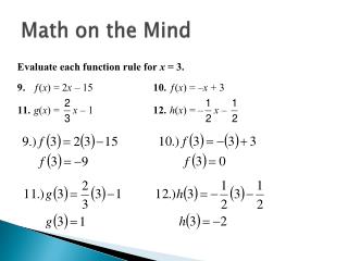 Math on the Mind