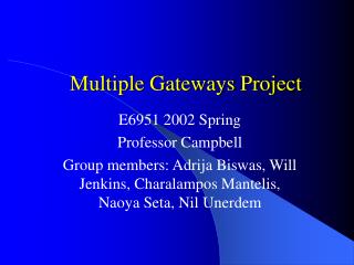 Multiple Gateways Project