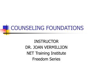 COUNSELING FOUNDATIONS