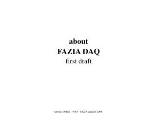 about FAZIA DAQ first draft