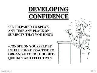 DEVELOPING CONFIDENCE