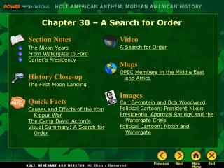 Chapter 30 – A Search for Order