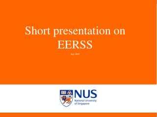 Short presentation on EERSS Sep 2005
