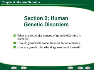 Section 2: Human Genetic Disorders