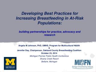Developing Best Practices for Increasing Breastfeeding in At-Risk Populations: