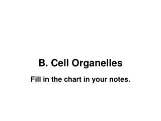 B. Cell Organelles