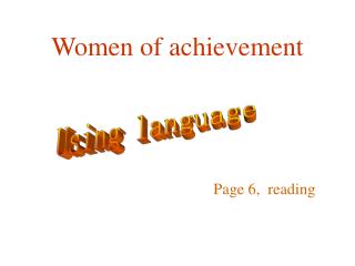 Women of achievement