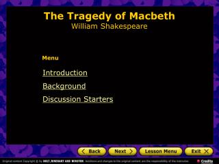 The Tragedy of Macbeth William Shakespeare