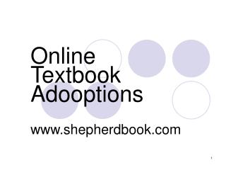 Online Textbook Adooptions shepherdbook