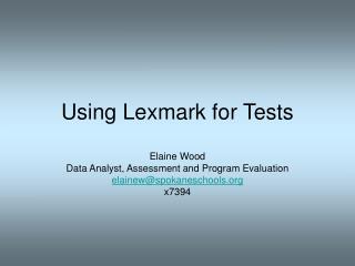 Using Lexmark for Tests