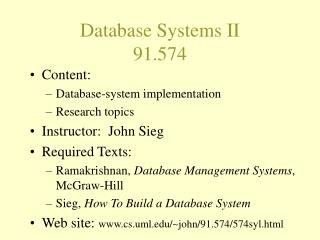 Database Systems II 91.574