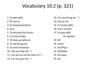 Vocabulary 10.2 (p. 321)