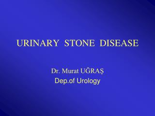 URINARY STONE DISEASE