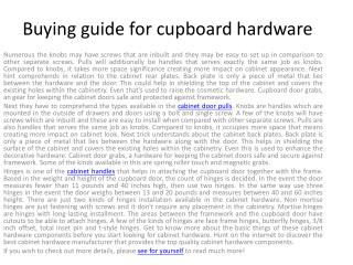 Buying guide for cabinet hardware