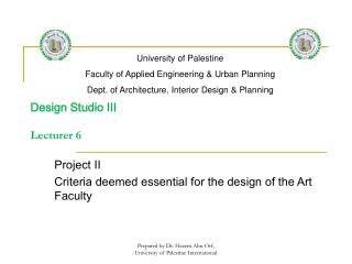 Design Studio III Lecturer 6