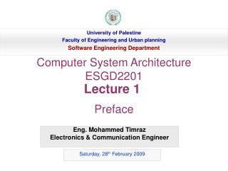 Eng. Mohammed Timraz Electronics &amp; Communication Engineer