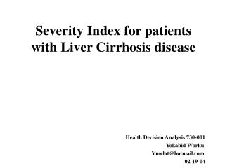 Severity Index for patients with Liver Cirrhosis disease