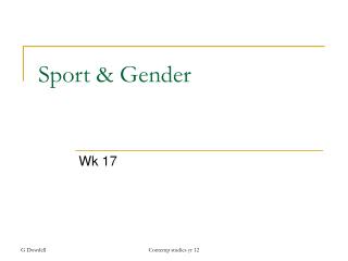 Sport &amp; Gender