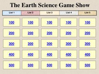 The Earth Science Game Show