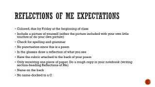 Reflections of Me Expectations