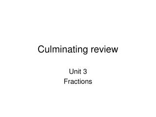 Culminating review