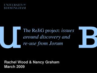 The ReJiG project: issues around discovery and re-use from Jorum