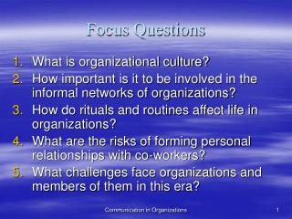 Focus Questions