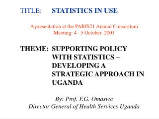 TITLE:	 STATISTICS IN USE