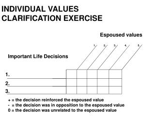 INDIVIDUAL VALUES CLARIFICATION EXERCISE