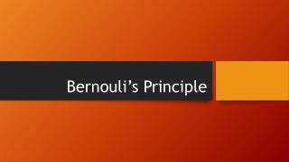 Bernouli’s Principle