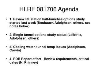 HLRF 081706 Agenda