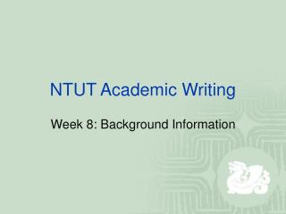NTUT Academic Writing