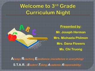 Welcome to 3 rd Grade Curriculum Night